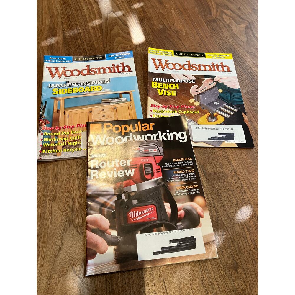Woodsmith, Popular Woodworking Magazine Lot‎ of (3) Wood Working Tradesman